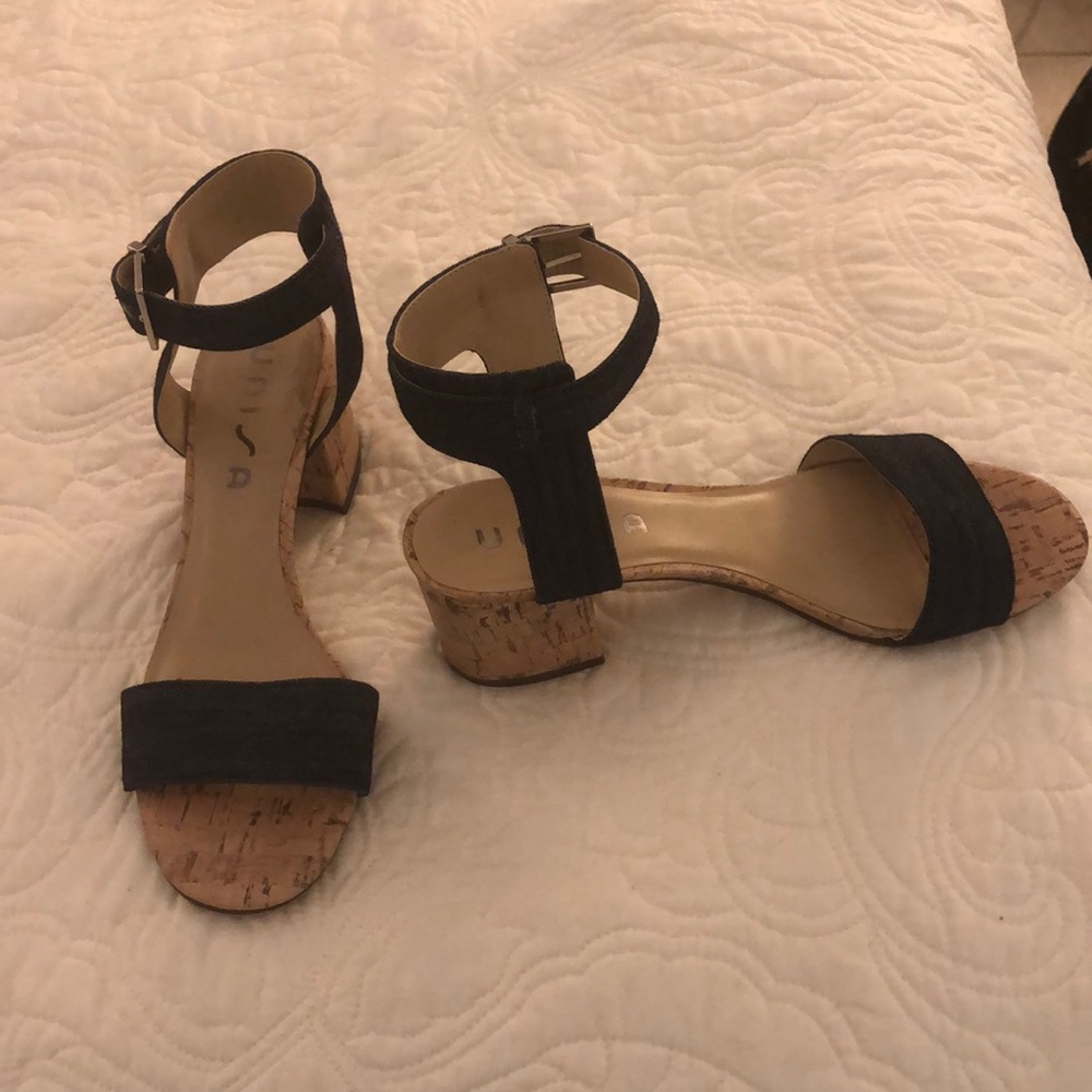 Unisa Denim Blue Heeled Sandals